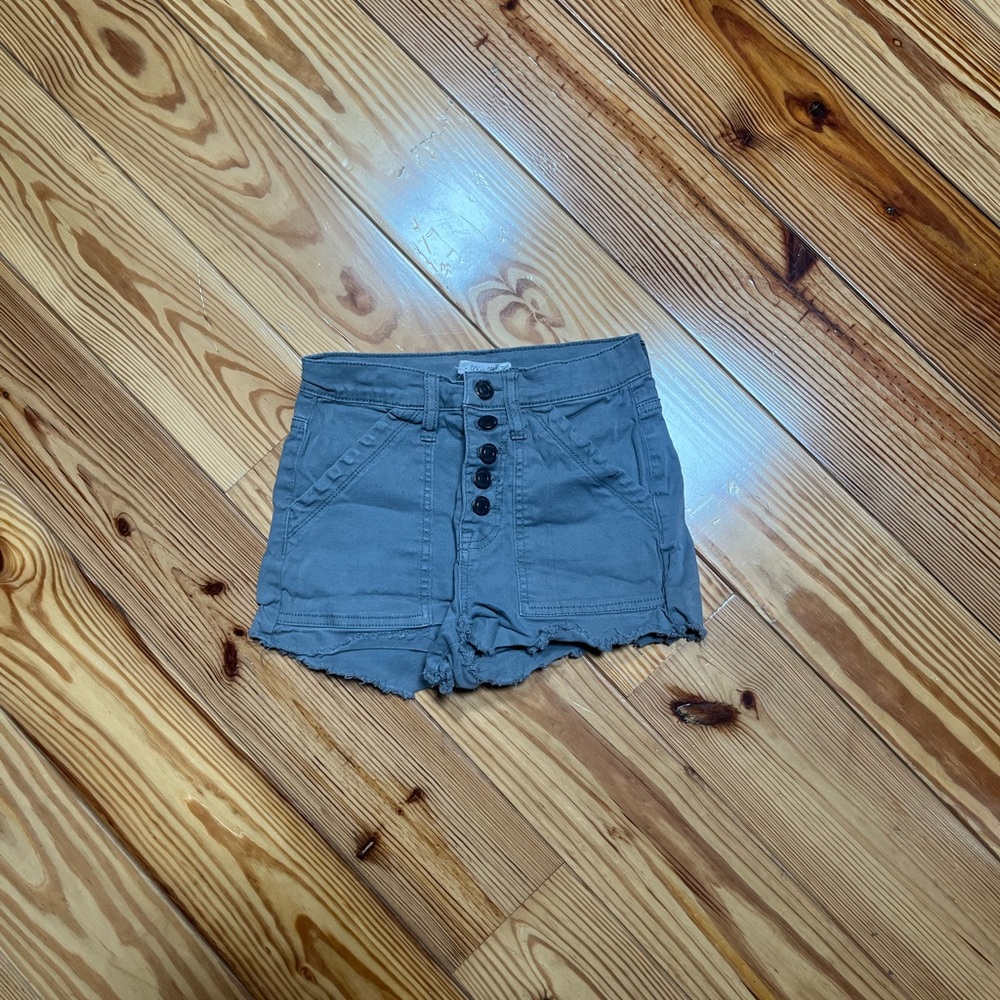 Sky and Sparrow Grey High Waist Denim Shorts